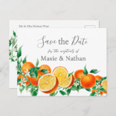 Boho Orange Blossom Save the Date Postkarte (Vorne/Hinten)
