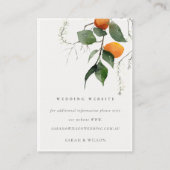 Boho Orange Blossom Website für botanische Hochzei Begleitkarte (Vorderseite)