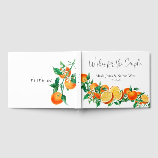 Boho Orange Blossom Wedding Gästebuch (Voll)