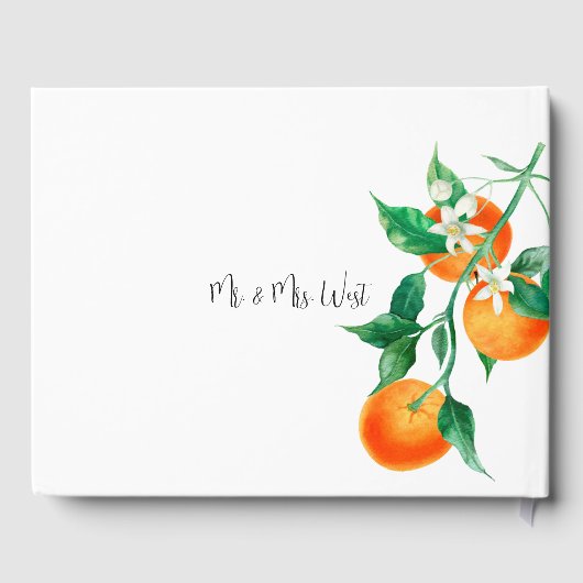 Boho Orange Blossom Wedding Gästebuch (Rückseite)