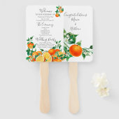 Boho Orange Blossom Wedding Program Fächer (Vorne und Hinten)