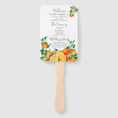 Boho Orange Blossom Wedding Program Fächer (Vorderseite)