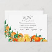 Boho Orange Blossom Wedding RSVP Karte (Vorne/Hinten)