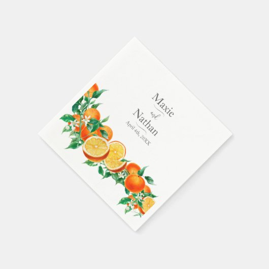 Boho Orange Blossom Wedding Serviette (Ecke)