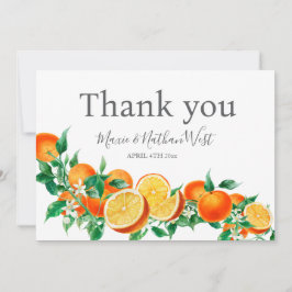 Boho Orange Blossom Wedding Vielen Dank Dankeskarte