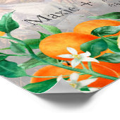 Boho Orange Blossom Wedding Welcome Foto Poster (Ecke)