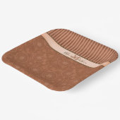 Boho Orange & Brown Geometric Stripe Pappteller (Gewinkelt)