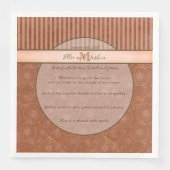 Boho Orange & Brown Geometric Stripe Serviette (Vorderseite)