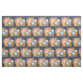 Boho Orange Camera & Blume Wasserfarbmuster Stoff (Fat Quarter (45,7 x 55,9 cm))