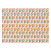 Boho Orange Camera & Blume Wasserfarbmuster Tischdecke (Vorderseite (Horizontal))