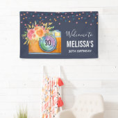 Boho Orange Camera & Blume Willkommen Banner (Insitu)