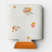 Boho Orange Cottagecore Floral Baby Shower Name Dosenkühler (Rückseite)