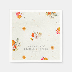 Boho Orange CottemCore Brautparty Name Serviette