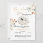 Boho Orange Floral Pumpkin Spice Fall Baby Dusche Einladung (Vorderseite)