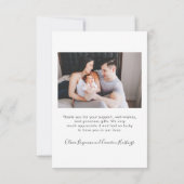 Boho Orange Floral Two Foto Babydusche Dankeskarte (Rückseite)