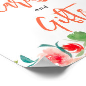 Boho orange floral wildflowers bridal  bridal sign poster (Ecke)