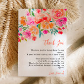 Boho orange floral wildflowers bridal shower dankeskarte