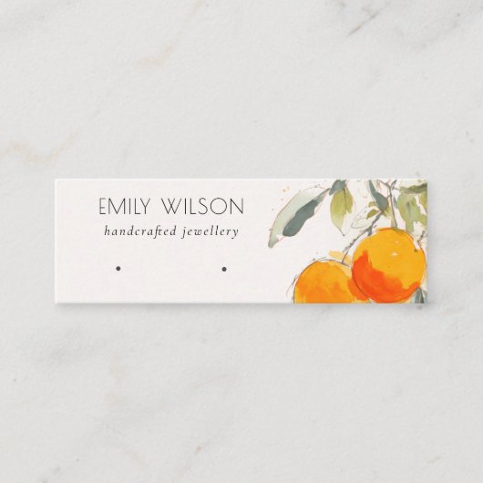 Boho Orange Fruchtfarben Ohrring Oop Display Mini Visitenkarte (Vorderseite)