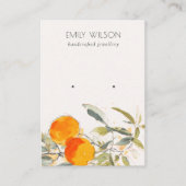Boho Orange Fruity Watercolor Earring Stud Display Visitenkarte (Vorderseite)