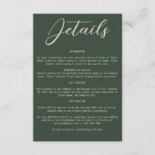 Boho Orange Green Wedding Details Qr Code Einfach Begleitkarte (Vorderseite)