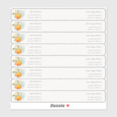 Boho Orange Guest Wrap rund um das Adressenlabel Aufkleber (Blatt)