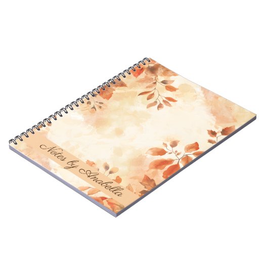 Boho orange Herbstblätter Notizblock (Linke Seite)