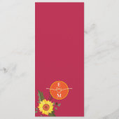 Boho Orange Hochzeitsmenü Menükarte (Rückseite)