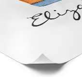 Boho Orange Kamera & Floral Bouquet Wasserfarbe Fotodruck (Ecke)