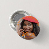 Boho Orange | Memorial zum Personalisierten Foto Button (Vorne & Hinten)