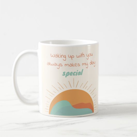 Boho Orange Mountain Sun Making My Day Special Kaffeetasse (Links)