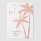 Boho Orange Palm Tree Save the Date Pergament Einladungen (Vorderseite)
