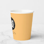 Boho Orange | Personalisiertes Logo und Text Pappbecher (Links)