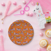 Boho Orange Pink Dschungel Tiger Pappteller (Party)