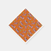 Boho Orange Pink Dschungel Tiger Serviette (Ecke)