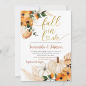 Boho Orange Pumpkin Engagement Party Einladung (Vorderseite)