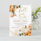 Boho Orange Pumpkin Engagement Party Einladung (Stehend Vorderseite)