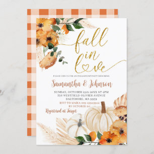 Boho Orange Pumpkin Engagement Party Einladung