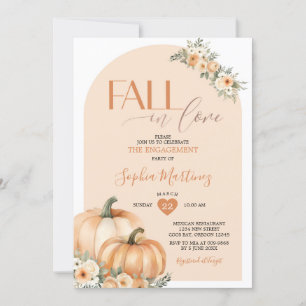 Boho Orange Pumpkin Fall Liebe Engagement Party Einladung