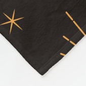 Boho orange Sonne und Mond Muster Fleecedecke (Ecke)