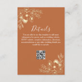 Boho Orange Wedding Details QR Code Begleitkarte (Vorderseite)