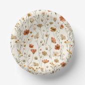 Boho Orange Wildblume Baby in Bloom Baby Dusche Pappteller (Vorderseite)