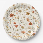 Boho Orange Wildblume Baby in Bloom Baby Dusche Pappteller (Vorderseite)