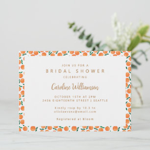 Boho Orange Zitrusfrucht Süße Bridal Shower Einladung