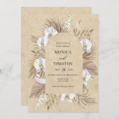 Boho Orchid Floral Wedding Einladung (Vorne/Hinten)