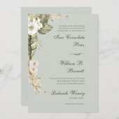 Boho Orchid Sage Wedding Einladung (Vorne/Hinten)