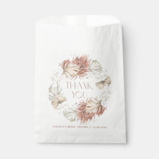 Boho Orchid und Driving Palm Wreath Brautparty Geschenktütchen (Vorderseite)