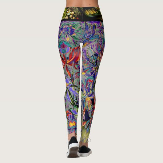 Boho Orchideen-Blume Leggings (Rückseite)