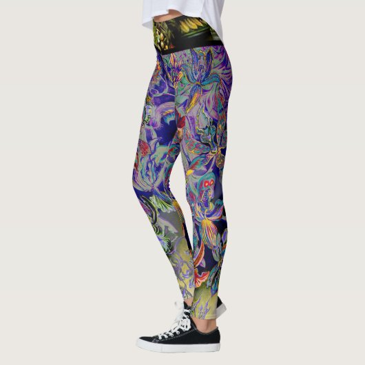 Boho Orchideen-Blume Leggings (Links)