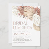 Boho Orchids and Driving Palm Blätter Bridal Lunch Einladung (Vorderseite)