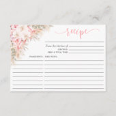 Boho Orchids Pampas Floral Brautparty RECIPE Begleitkarte (Vorderseite)